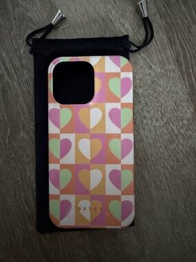 Burga Pink Multi Heart Pattern iPhone 14 Pro Max Case